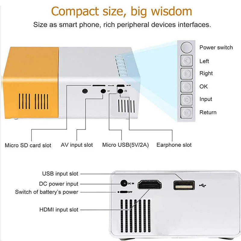 Stygura Mini Portable Projector